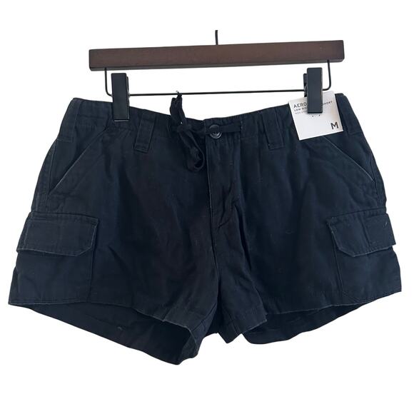Aeropostale Pants - NEW Aeropostale Low Rise Utility Short Shorts Black Cotton Mini Casual Size M